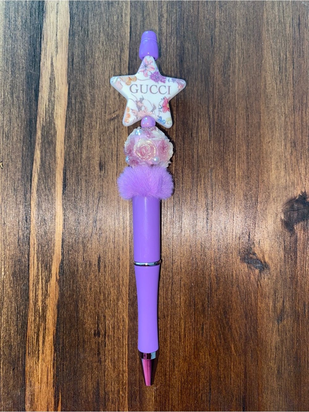 New Purple Star Pom-Pom Decorative Ballpoint Pen